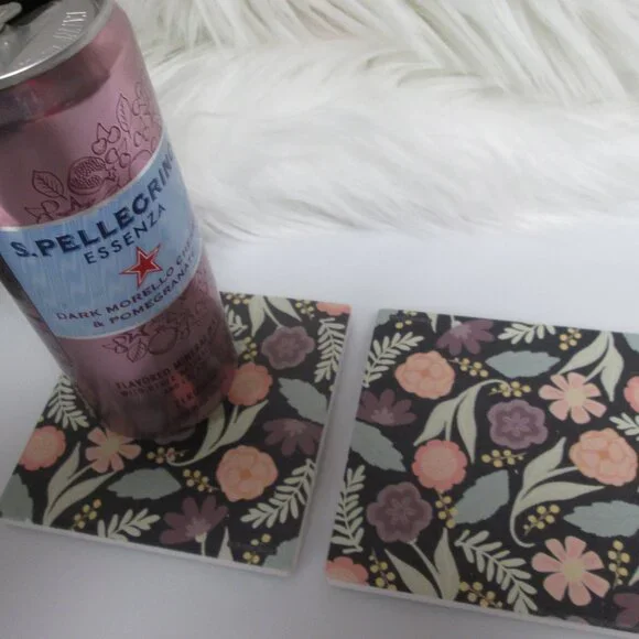 Paisley & flowers coasters set of 2 from Macy's - Picture 3 of 3